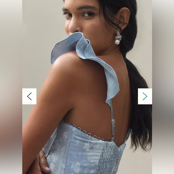 V. Chapman Veronica Corset Ruffle Side-Slit Dress (Size 12) - Picture 4 of 9